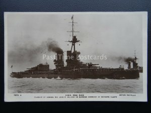 Military Vessel H.M.S. IRON DUKE Dreadnought Battleship WW1 RP Old Postcard