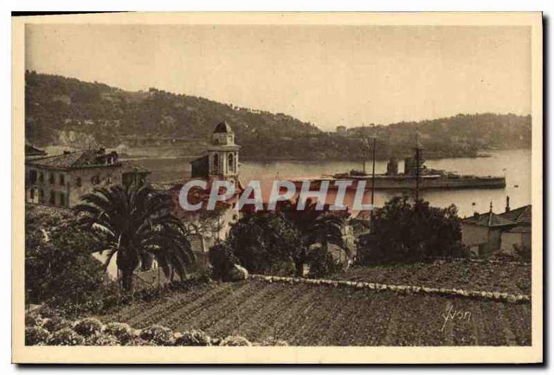 Postcard Old La Douce France French Riviera Villefranche The Wing stranded boat