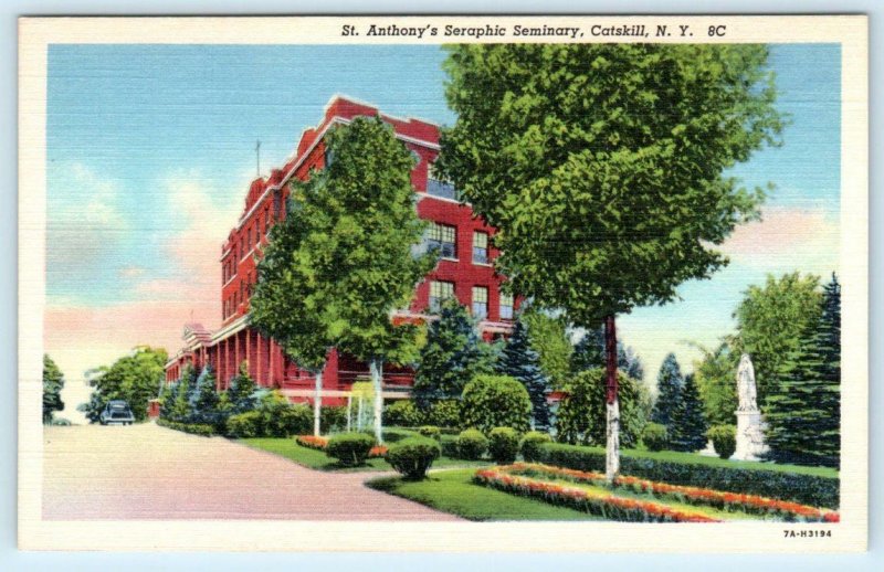 CATSKILL, New York NY ~ ST. ANTHONY'S SERAPHIC SEMINARY 1930s Postcard