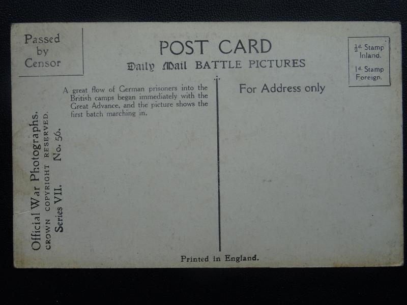 WW1 GLORIUOS FIRST OF JULY 1916 FIRST PRISONERS Daily Mail War c1916 Postcard