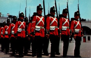 Canada Kingston Fort Henry Guard Drill Squad Marching In Fours