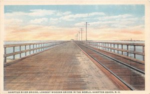Hampton Beach New Hampshire~Hampton River Bridge (Longest Wooden Bridge)~1920s