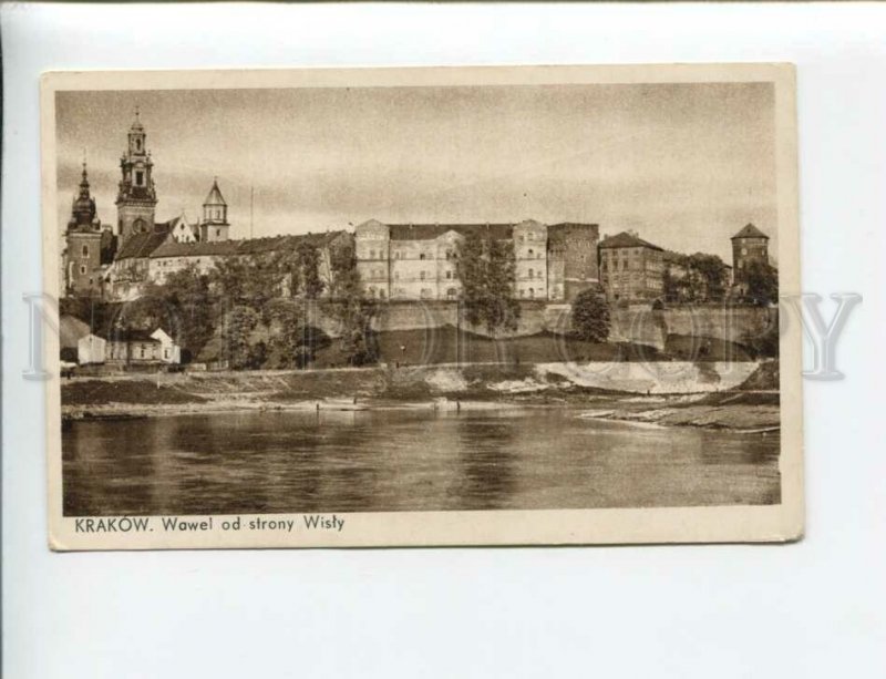 3173963 POLAND KRAKOW Wawel od strony Wisly Vintage postcard