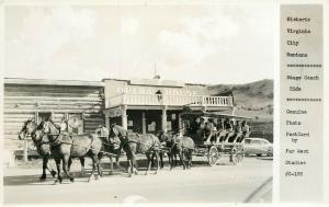 RPPC Postcard Historic Virginia City MT Far West Studios C-109 Stage Coach Ride