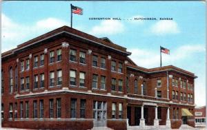 HUTCHINSON, KS Kansas    The CONVENTION HALL   c1940s   Linen    Postcard