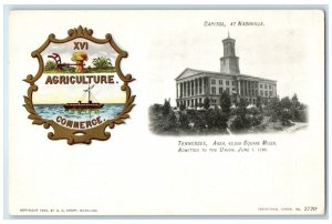 c1905 Agriculture Square Union Exterior Capitol Nashville Tennessee TN Postcard