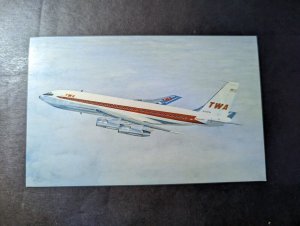 Mint USA Aviation Postcard TWA Trans World Airlines Boeing 720-051B