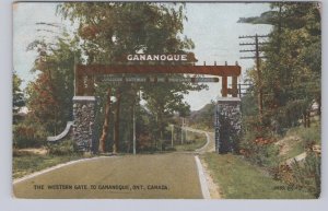 Western Gate To Gananoque, Ontario, Vintage 1932 Postcard