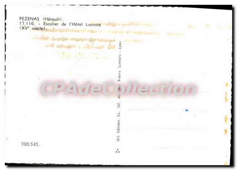Postcard Modern Stairs Pezenas Hotel Locoste