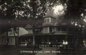 Lake Osakis MN Linwood Hotel c1910 Real Photo Postcard