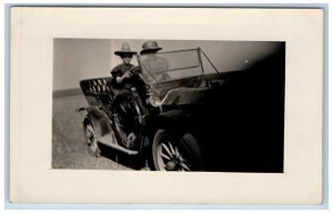 Grangeville North Dakota ND Postcard RPPC Photo Woman Driving Car c1910's