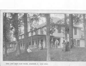 J56/ Chardon Bass Lake Ohio Postcard c1910 Club House Building 275