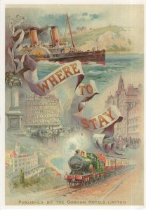 La Marguerite Ship Steamer Gordon Hotels Train Poster Postcard