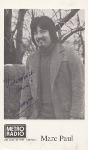 Marc Paul Vintage Metro Radio DJ Hand Signed Cast Card Photo