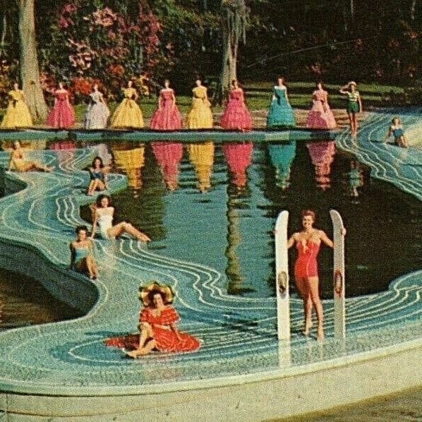 Esther Williams Swimming Pool Beautiful Women Pinup Miami Florida FL Postcard 