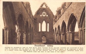 Scotland 1938 Sweetheart Abbey vintage postcard