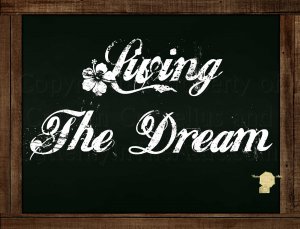 Set of 6  Postcards Blackboard Greetings - Living The Dream - Simple Expression