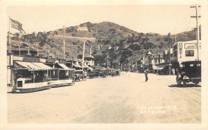 RPPC Crescent Ave CATALINA ISLAND, CA Street Scene 1910s Antique Photo Postcard