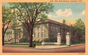 Vintage Postcard 1951 State University Museum Building Columbus Ohio Structure