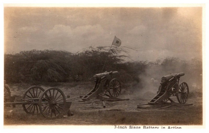 WW 1  Fort Kamenamepa  7 inch Siege Battery in Action