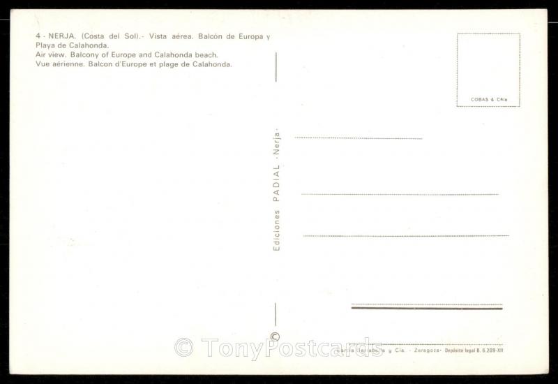 NERJA (Costa del Sol). Air view. Balcony of Europe and Calahonda beach.