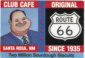 US New Mexico - Route 66, Santa Rosa. Club Cafe. used, mailed 1991.