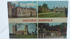 Vintage Postcard Multiview Norfolk Walsingham Oxburgh Hall Blickling New Unused