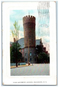 1909 23rd Regiment Armory Tower Building Roadside Brooklyn New York NY Postcard