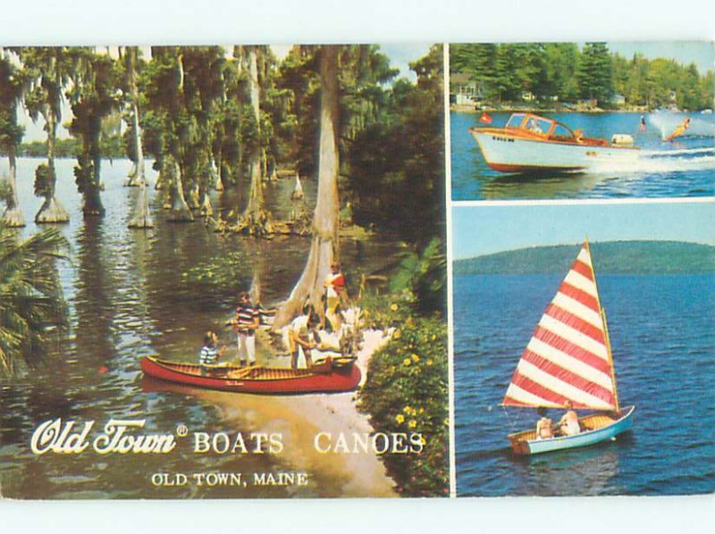 Pre-1980 THREE VIEWS ON ONE POSTCARD Old Town - Near Bangor Maine ME AF4174