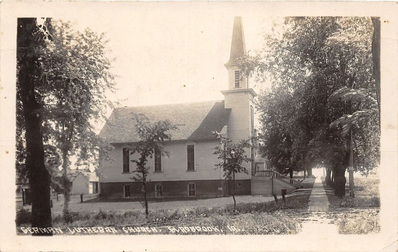 J62/ Gladbrook Iowa RPPC Postcard c1910 German Lutheran Church 105