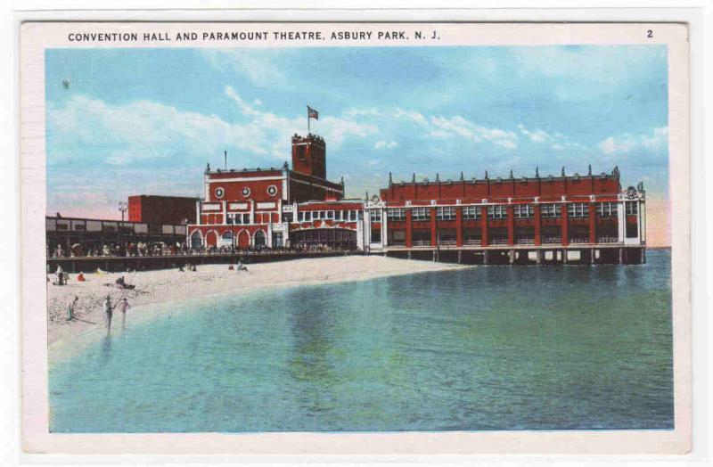 Paramount Theater Convention Hall Asbury Park New Jersey postcard