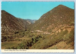 New Mexico NM Postcard Hondo Valley Near Taos Mountain Arroyo Seco Settlement