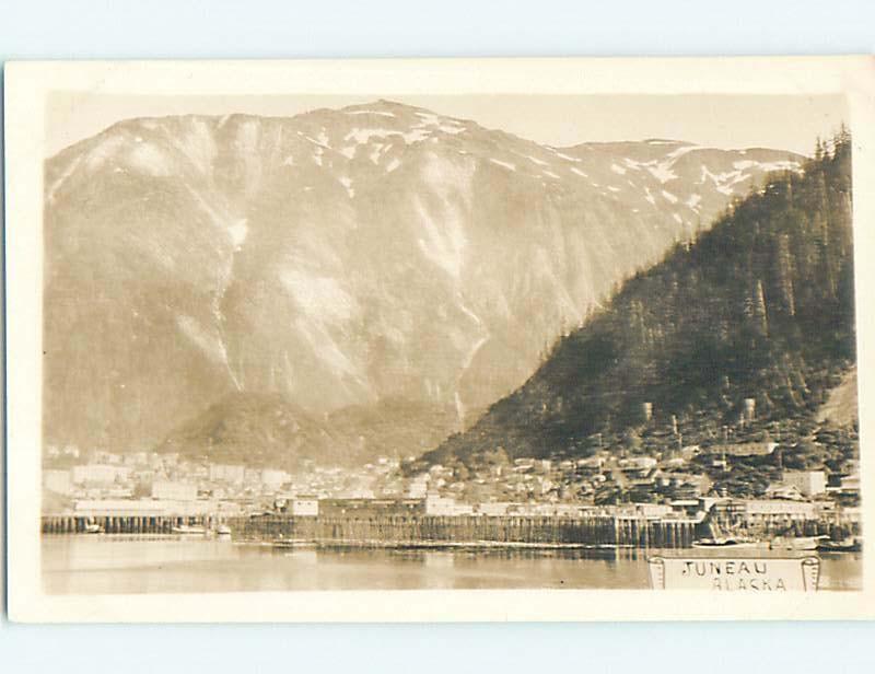1930's rppc WIDE VIEW OF TOWN Juneau Alaska AK HM3880