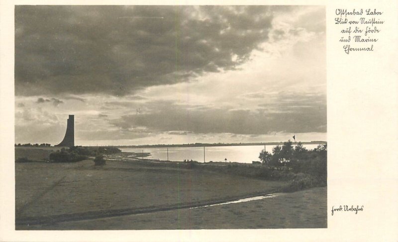 Sailing & navigation themed postcard beach monument