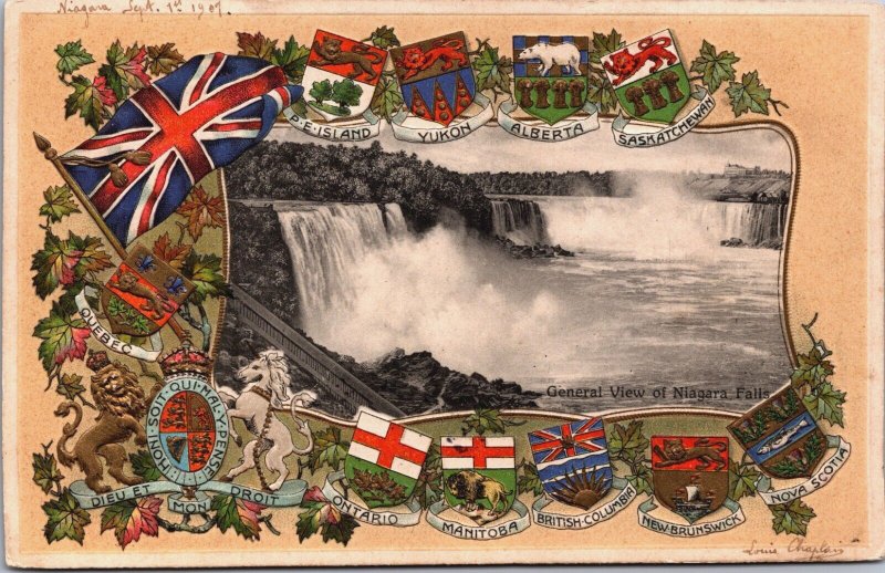 Canada General View Of Niagara Falls Shields Vintage Postcard C098