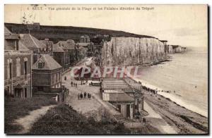 Old Postcard Ault General view of the beach and the cliffs towards the Treport