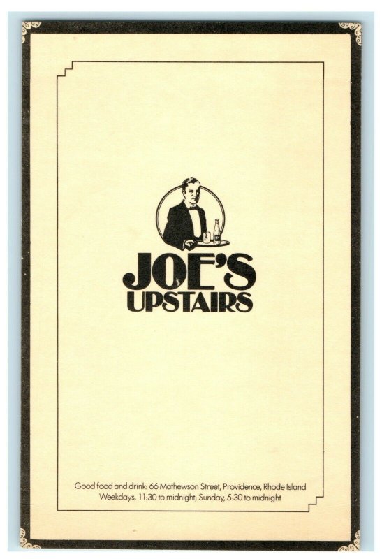 1912 Joe's Upstair, 66 Mathewson Street, Providence, Rhode Island RI Postcard