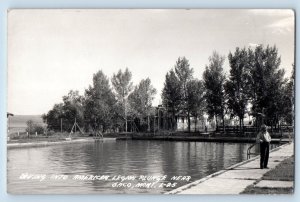 Saco Montana MT Postcard RPPC Photo Diving Into American Legion Plunge c1940's