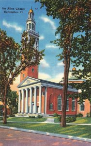 c.1930-45 Ira Allen Chapel Burlington Vermont Linen Postcard 10c1-465 