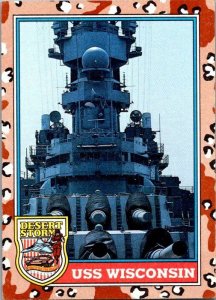 Military 1991 Topps Dessert Storm Card USS Wisconsin Destroyer sk21335