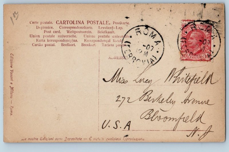 Roma Lazio Italy Postcard St. Peter and the Tiber 1907 Antique RPPC Photo