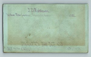 1870's J.D Robinson Parker's Bay Ice Co Hektography Jellygraph Printed Card P155