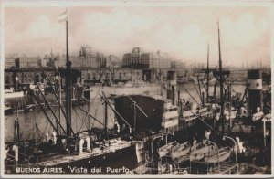 Argentina Buenos Aires Vista del Puerto Vintage RPPC C132