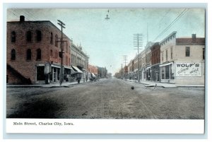 c1910s Main Street, Charles City, Iowa IA Unposted Antique Postcard