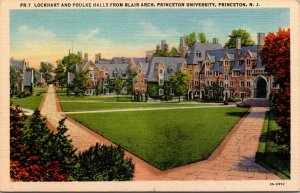 Vtg 1930s Princeton University Lockhart & Foulke Halls New Jersey NJ Postcard