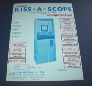 Kiss A Scope Arcade FLYER Original Urban 1970s-1980s Boardwalk Arcade Vintage