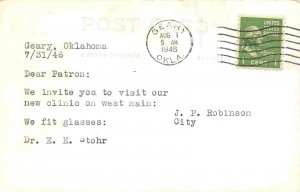 Metro Medical Clinic Geary Oklahoma 1946 Real Photo RPPC postcard