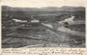 H8/ Laramie Wyoming Postcard 1907 Ranch Big Laramie River Buildigs
