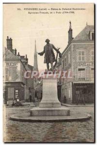 Pithiviers Old Postcard Statue of french agronomist Duhamel Dumonceau