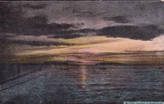 Washington Everett No 1235 Sunset On Puget Sound 1909